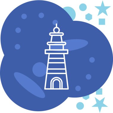 Deniz feneri. Web simgesi basit illüstrasyon