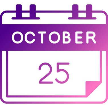 25 Ekim takvim simgesi takvimi.