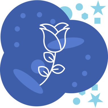 Gül. Web simgesi basit illüstrasyon