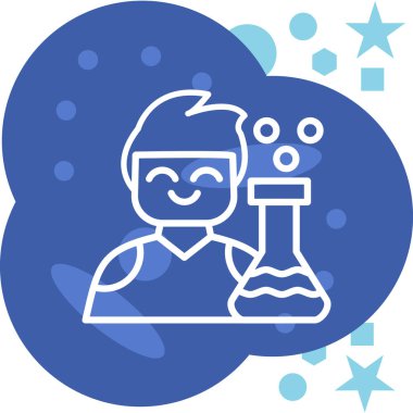 Bir bilim adamı simgesinin vektör çizimi