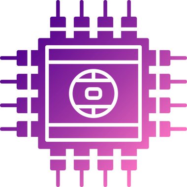 Devre kartı simgesi. Çip teknolojisi. vektör illüstrasyonu