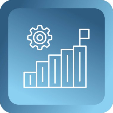 Beyaz arkaplanda mavi çizgi grafik simgesi izole edildi. Rapor analizi vektör illüstrasyonu.