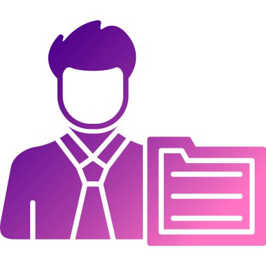 Evrak çantası vektör resimli adam