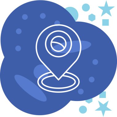 Moda tasarım tarzında harita simgesi.