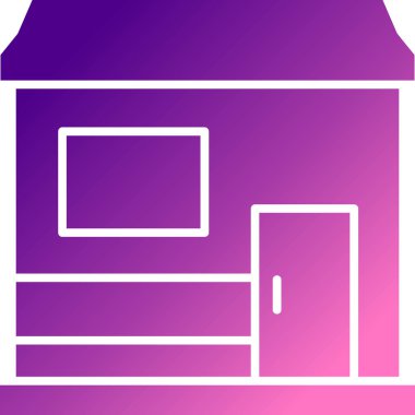 Beyaz arkaplanda izole edilmiş renk ev simgesi. Ev kontrolü. Gradyan dairesel rastgele şekiller. vektör illüstrasyonu