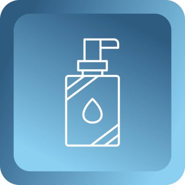 Uzun gölgeli beyaz çizgi sabun ikonu. Temizlik hizmeti konsepti. vektör illüstrasyonu