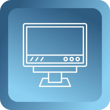 monitör web simgesi, basit vektör illüstrasyonu