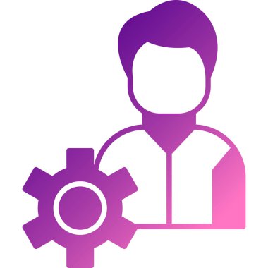 businessman with gear icon, vector illustration