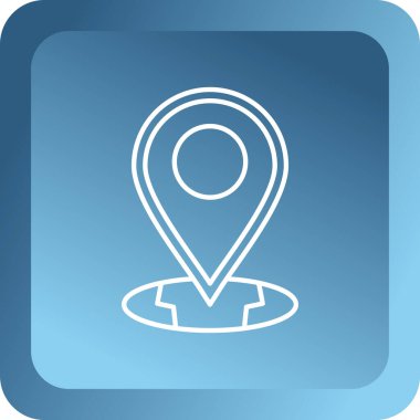 Beyaz arkaplanda konum simgesi izole edilmiş mavi harita işaretçisi. konum belirleyici sembol. vektör illüstrasyonu