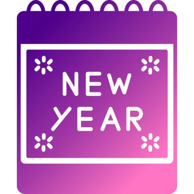 Yeni yıl simge vektör çizim