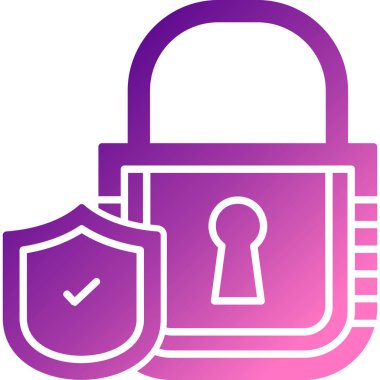 asma kilit simgesi, vektör çizimi