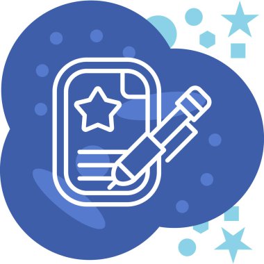 fırça ve yıldızlar simgesi, vektör illüstrasyonu