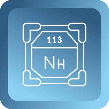Kimyasal element düz simgesi, vektör illüstrasyonu