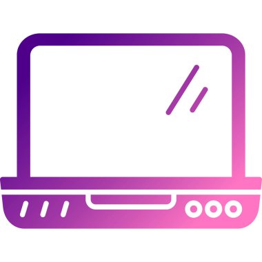 gradyan renk ikonu vektör illüstrasyonlu dizüstü bilgisayar