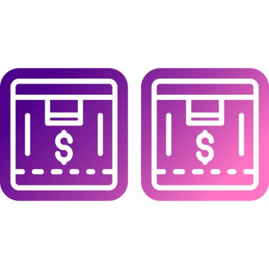 Renk çizgisi kağıt para yığınları para ikonu beyaz arka planda izole. Para desteleri. Para birimi. Kademeli rastgele dinamik şekiller. Vektör İllüstrasyonu