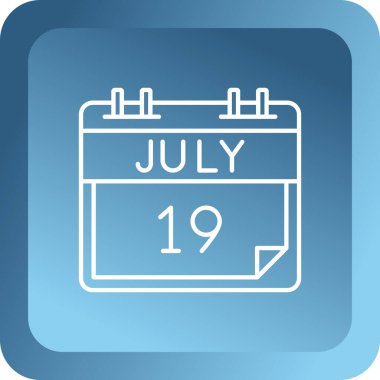 18 Temmuz 'da. Temmuz planlama takviminde tarih olan bir takvim simgesi biçiminde. Randevu yönetimi. Çarşamba ayının takvimi