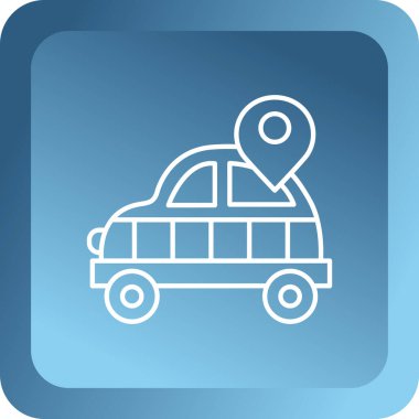 konum haritası simgesine sahip araba.