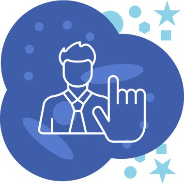 Parmak simgesi ile el, vektör illüstrasyonu