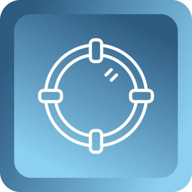 Beyaz arkaplanda mavi çizgi yuvarlak simgesi izole edildi. Mavi daire düğmesi. vektör illüstrasyonu