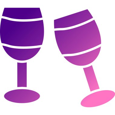 Şarap bardakları. Web simgesi