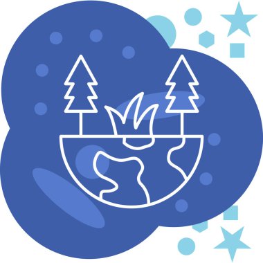 Bir ağaç simgesinin vektör illüstrasyonu