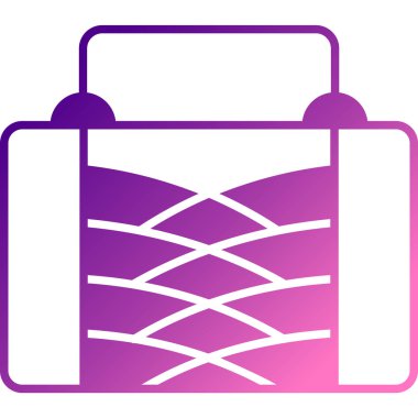 Mor bavul simgesinin vektör çizimi