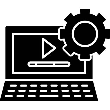 video ayarları simgesi. Web için video ayarları vektör simgelerinin basit illüstrasyonu