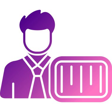 Sakallı ve taraklı bir adamın vektör çizimi.