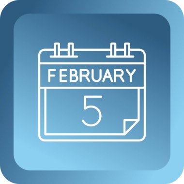 5 Şubat takvimi beyaz arkaplanda. 3d illüstrasyon.