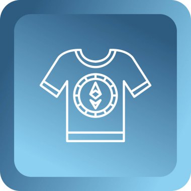 Beyaz çizgi bebek kıyafetleri ikonu mavi arka planda izole edilmiş. Elbise bebeğim. Mavi ve mavi. Bebek tulumu tabelası. Mavi daire düğmesi. vektör