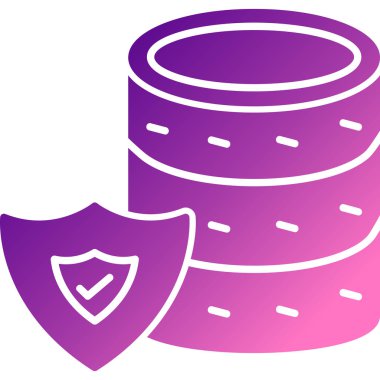 veritabanı koruma simgesi, basit vektör illüstrasyonu