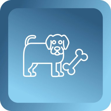 Çizgi Köpeği simgesi beyaz arkaplanda izole edildi. Renkli taslak konsepti. Vektör.