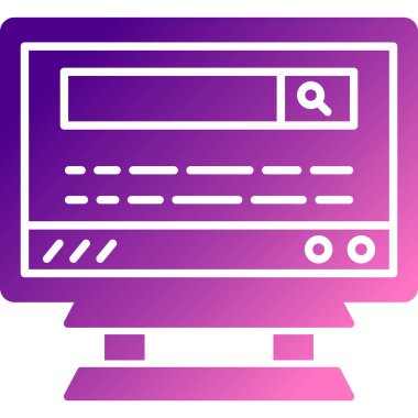 Monitör. Web simgesi basit illüstrasyon