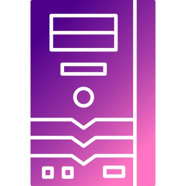 bilgisayar donanımı web simgesi, elektronik aygıtların basit illüstrasyonu