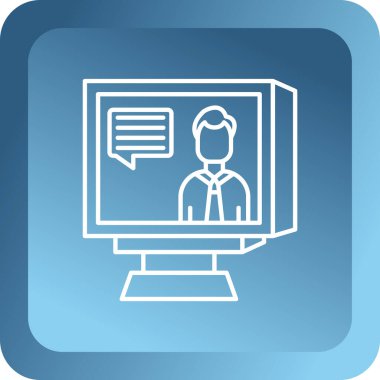 Bilgisayar monitörü simgesi. vektör illüstrasyonu