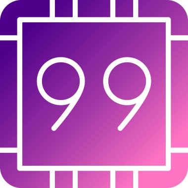 9-9 simgesi. Beyaz arkaplanda internet düğmesi