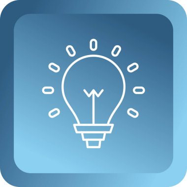 Fikir simgesi, vektör illüstrasyonlu ampul