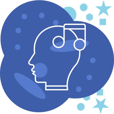 Beyin. Web simgesi vektör illüstrasyonu