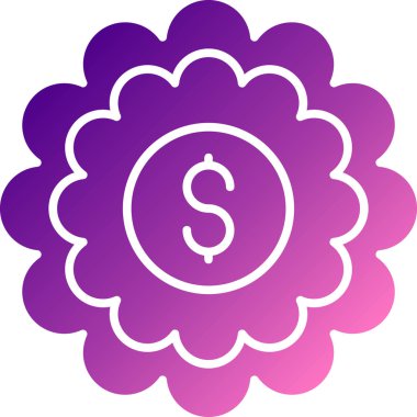 Çemberde çiçekli dolar işareti