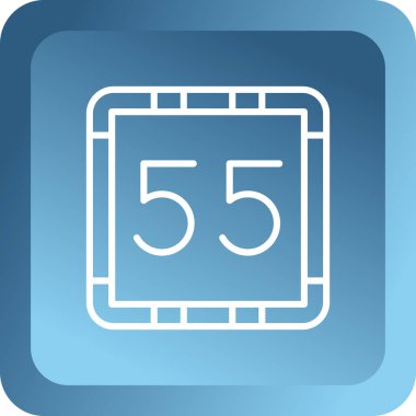 55 simgesi. Beyaz arkaplanda internet simgesi