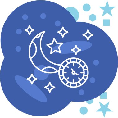 Ay ve bulutlar. Basit resimleme