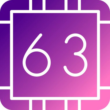 Mor 6 numaralı uzun gölge kare simgesi.