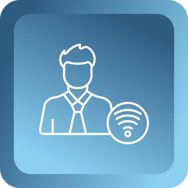 Kablosuz ağ simgesi. Beyaz arkaplanda internet düğmesi.