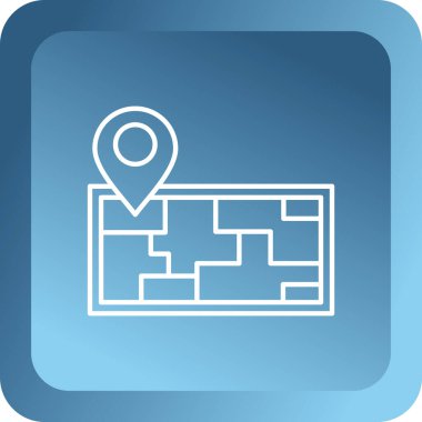 Mavi işaretli harita konumu. vektör.