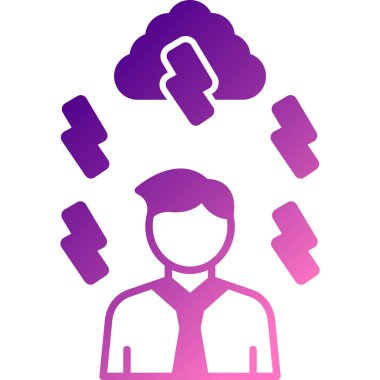 İş adamı ikonu. ince çizgi biçimi illüstrasyonu