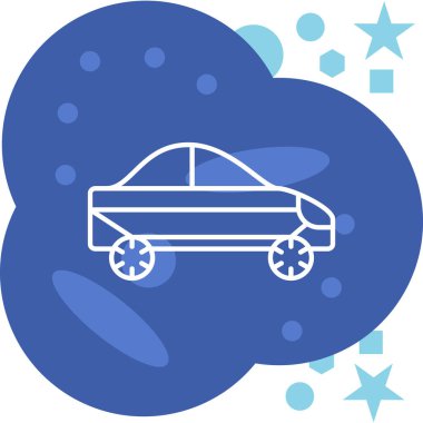 kış arabası simgesi, vektör illüstrasyonu