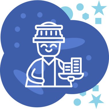 Şapkalı ve sigaralı bir adam. vektör illüstrasyonu