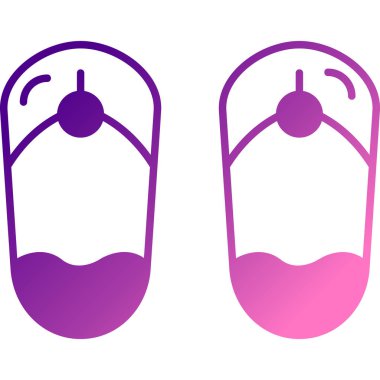Mor parmak arası terlik simgesi beyaz arkaplanda izole edildi. Plaj terlikleri tabelası. Rengi ayarla. vektör