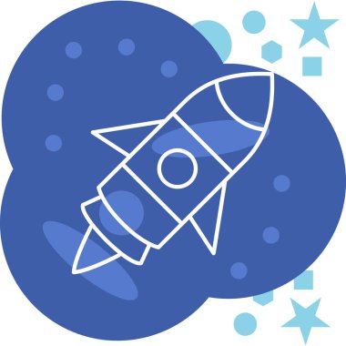 Roket. Web simgesi basit illüstrasyon