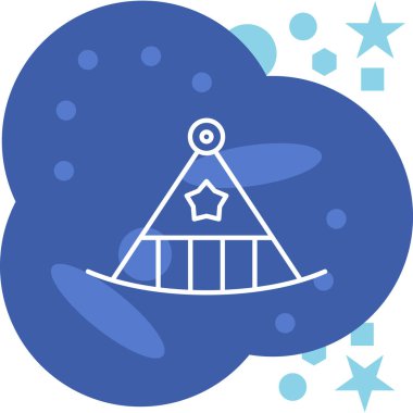 Vektör çizimi, bir çadırın çizgi film simgesi